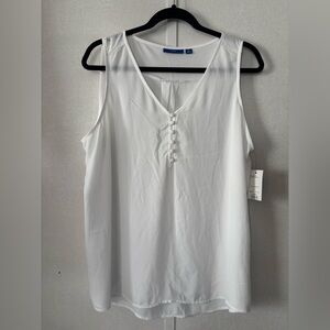 Apt. 9 | White Sleeveless V-Neck Blouse | Size XL